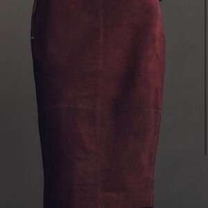 NWT size M  Retrofete Marcella Suede Midi Skirt